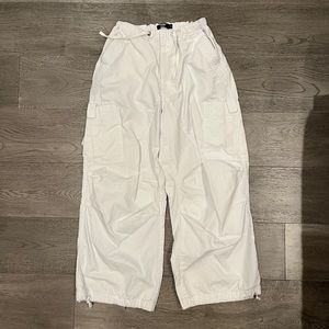 white jaded london parachute pants
